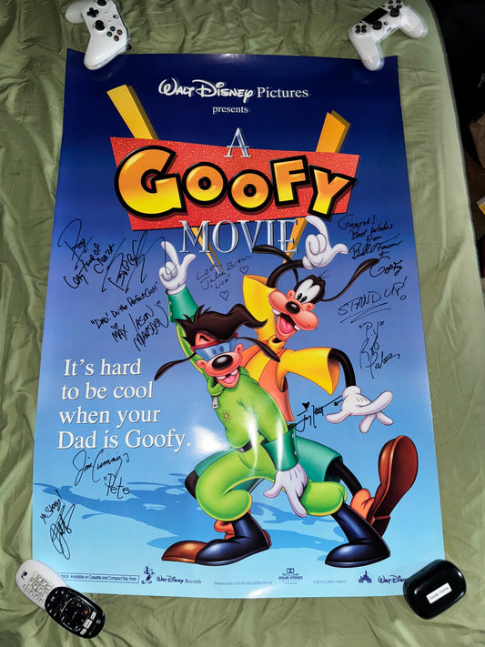 A Goofy Movie 1995 - Movie Poster 27x40 Original Cast Signed X8 Jim Cummings, Jason Marston - with COA