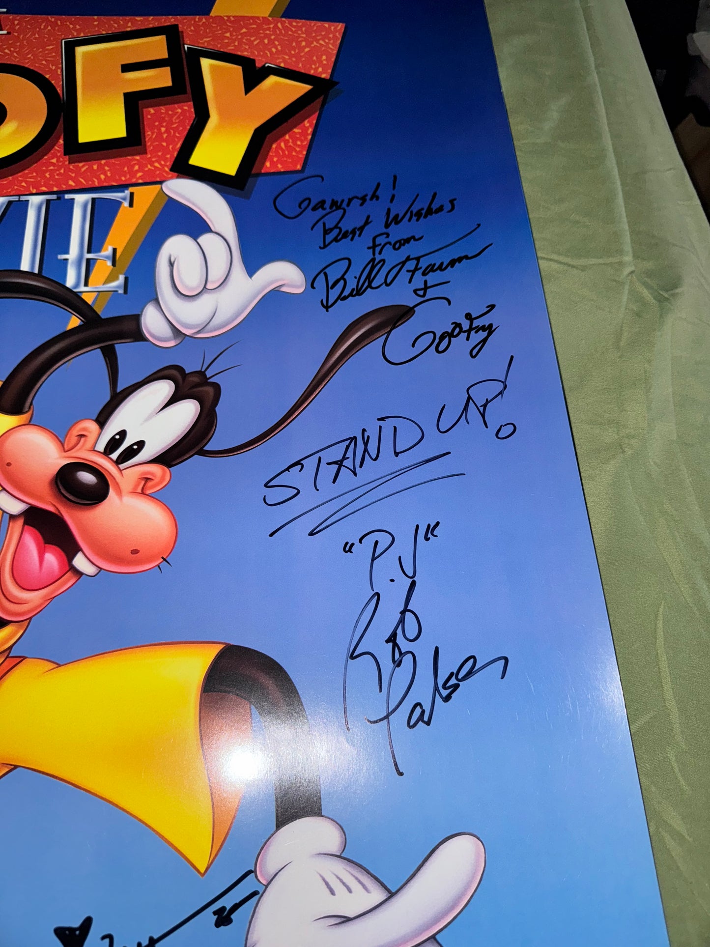A Goofy Movie 1995 - Movie Poster 27x40 Original Cast Signed X8 Jim Cummings, Jason Marston - with COA