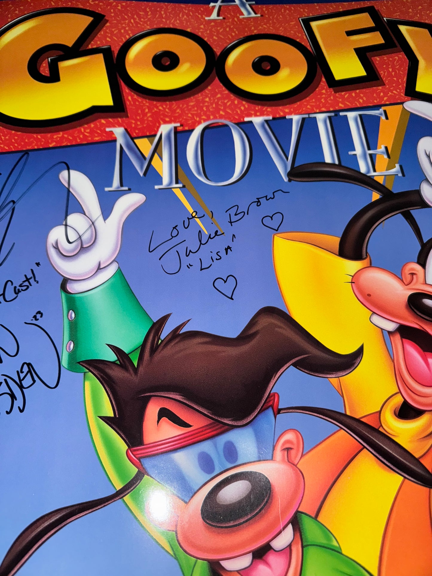 A Goofy Movie 1995 - Movie Poster 27x40 Original Cast Signed X8 Jim Cummings, Jason Marston - with COA