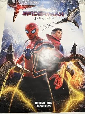 Spider-Man: No Way Home poster signed by Tom Holland with COA