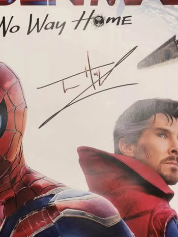 Spider-Man: No Way Home poster signed by Tom Holland with COA