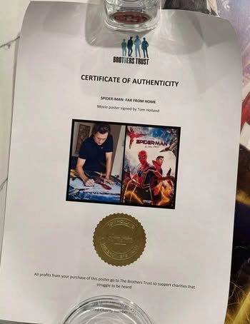 Spider-Man: No Way Home poster signed by Tom Holland with COA