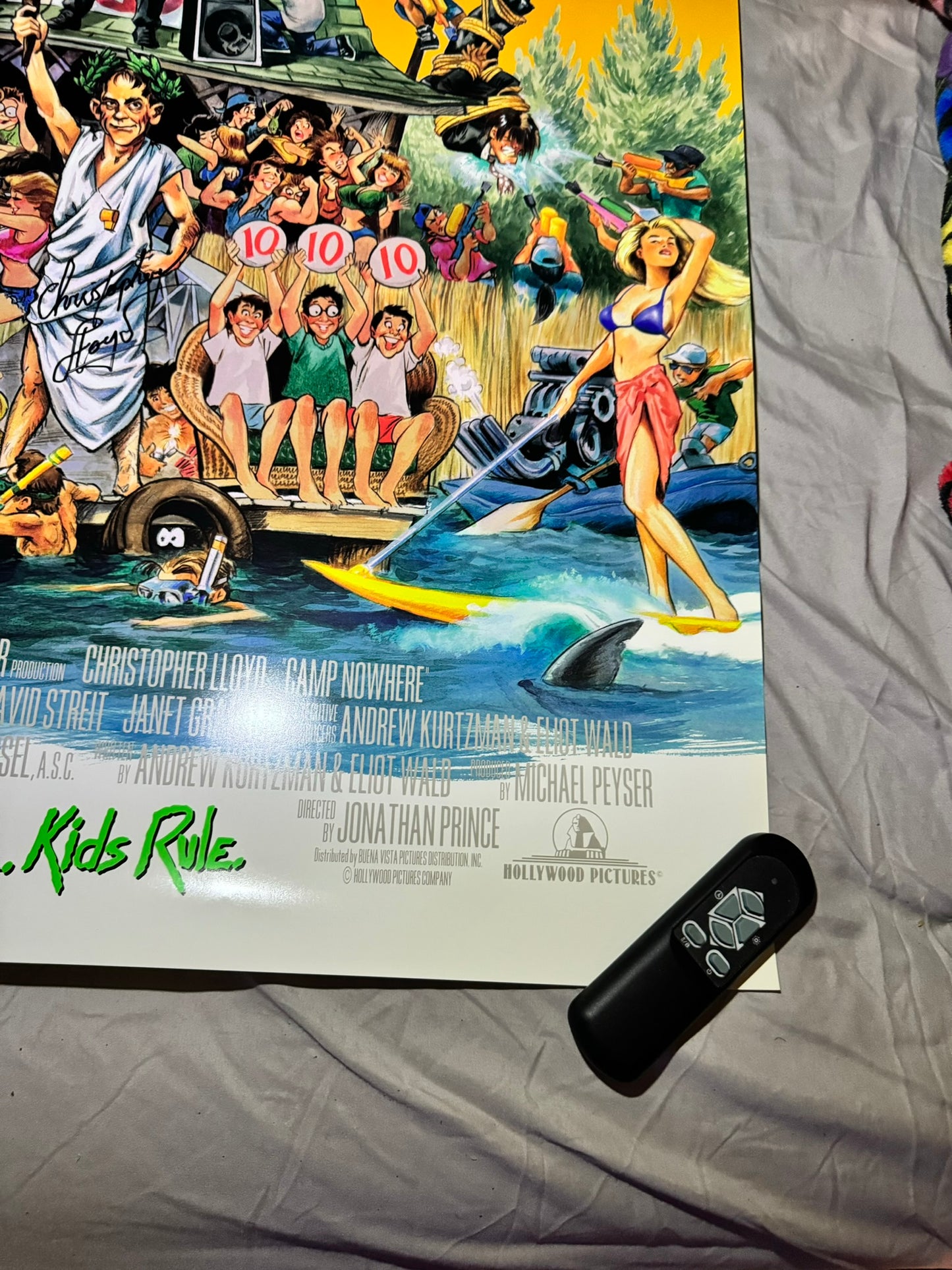 Camp Nowhere 1994 - Movie Poster 27x40 Double Sided Cast Signed X2 Christopher Lloyd, Tom Wilson - with COA