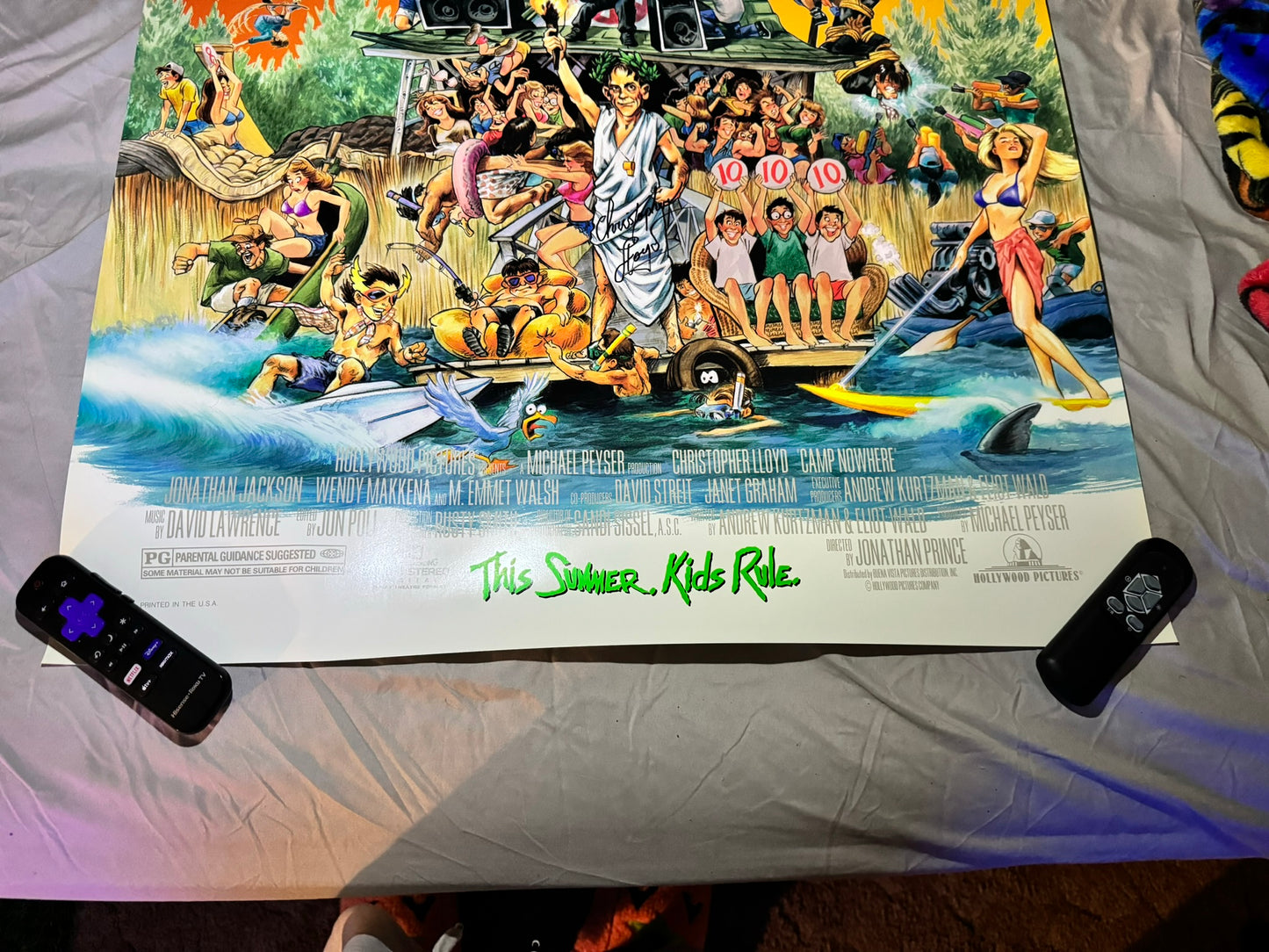 Camp Nowhere 1994 - Movie Poster 27x40 Double Sided Cast Signed X2 Christopher Lloyd, Tom Wilson - with COA