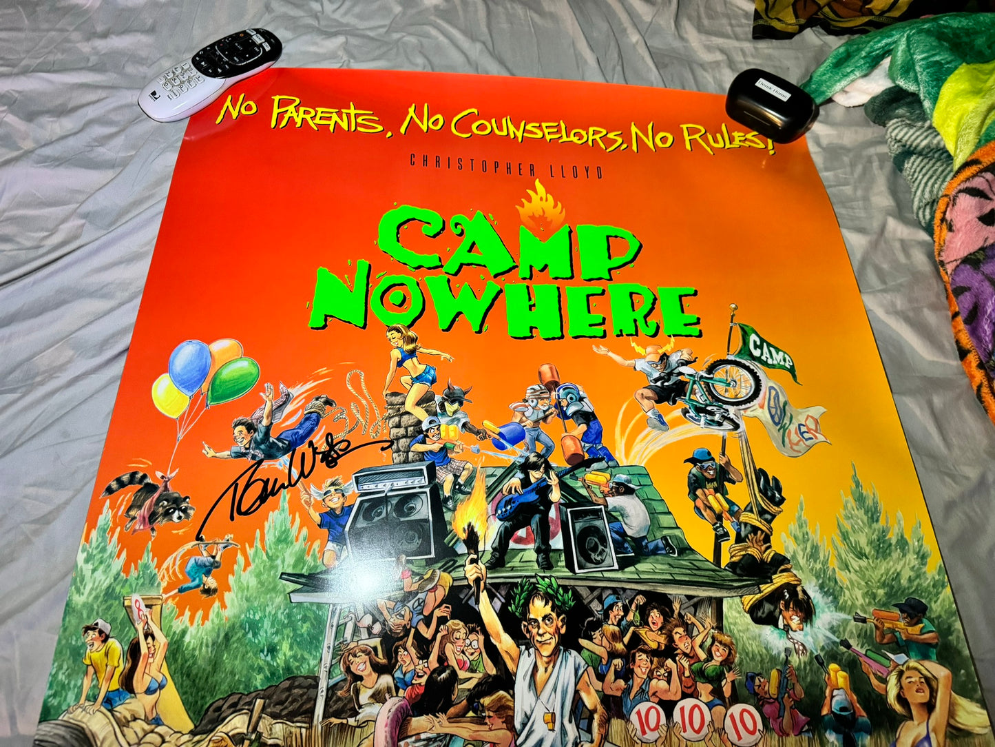 Camp Nowhere 1994 - Movie Poster 27x40 Double Sided Cast Signed X2 Christopher Lloyd, Tom Wilson - with COA