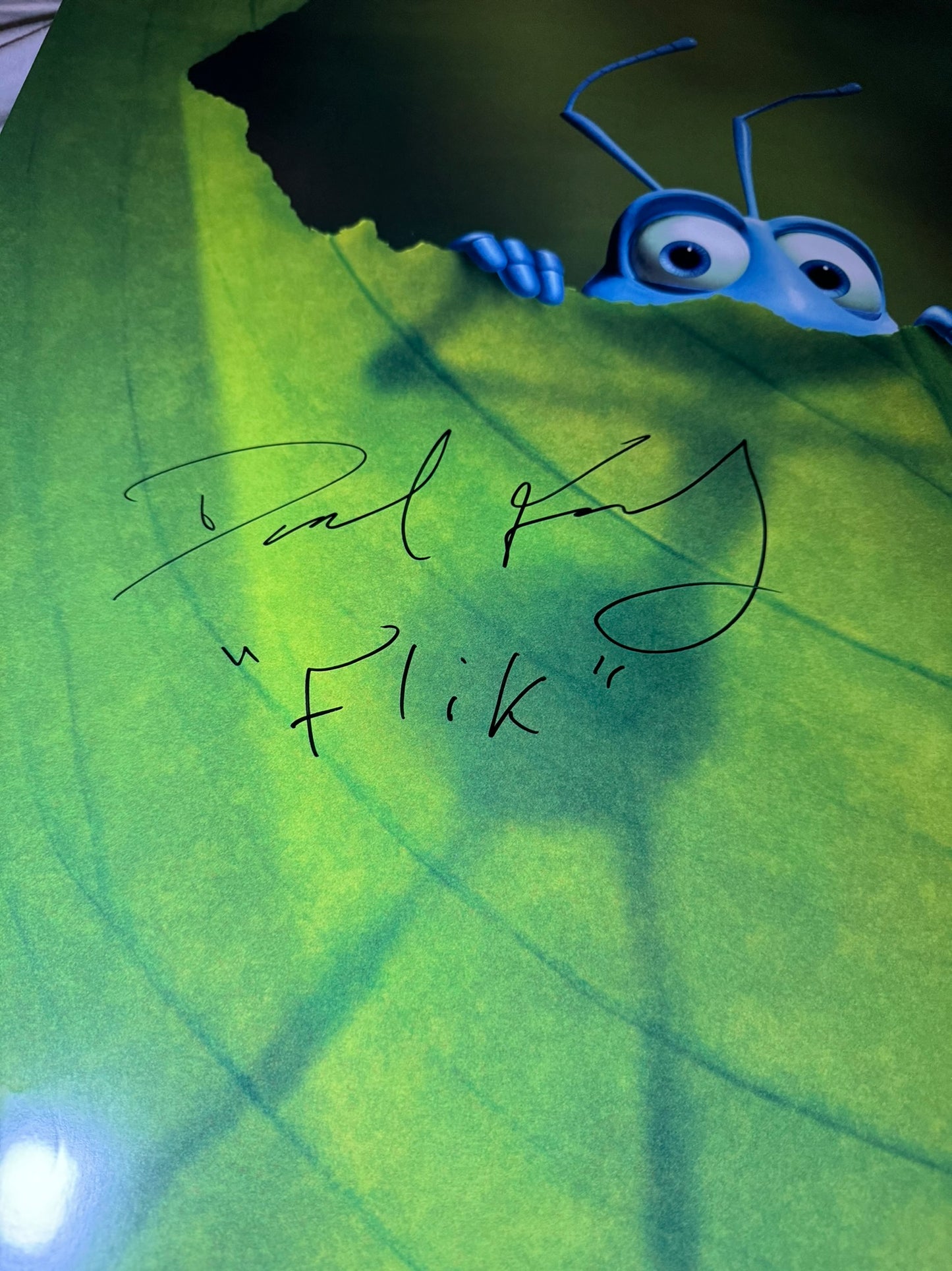 A Bugs Life 1998 - Pixar, Movie Poster 27x40 Double Sided Original, Cast Signed X3 Dave Foley with COA