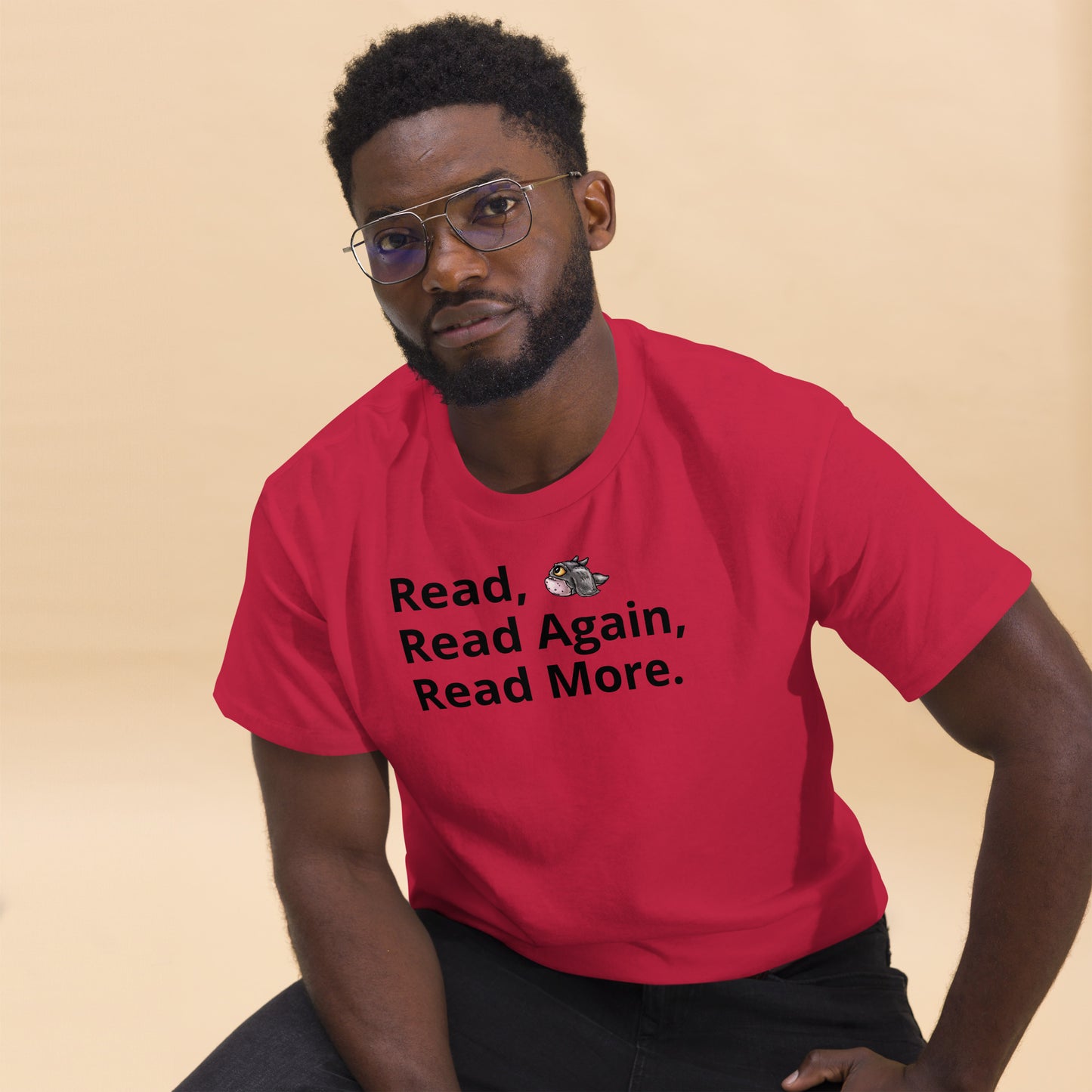 Men's Read, Read Again, Read More. Shirt