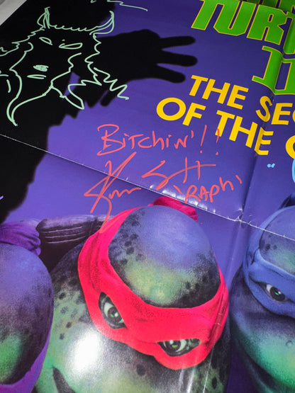 TMNT 2: Secret of the Ooze Movie Poster Original DS Folded 27x41 Cast Signed X10 W/COA