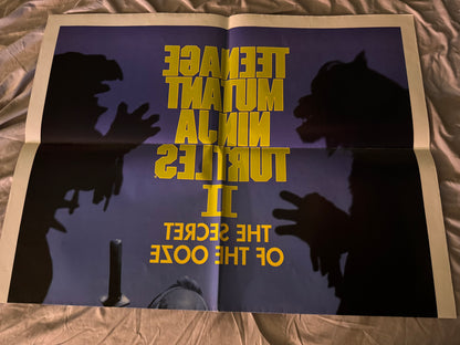 TMNT 2: Secret of the Ooze Movie Poster Original DS Folded 27x41 Cast Signed X10 W/COA