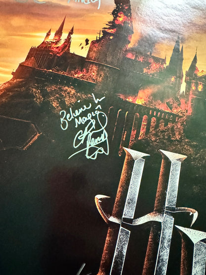 Harry Potter & the Deathly Hallows: Original Movie Poster 27x40 DS Cast Signed 11X W/COA