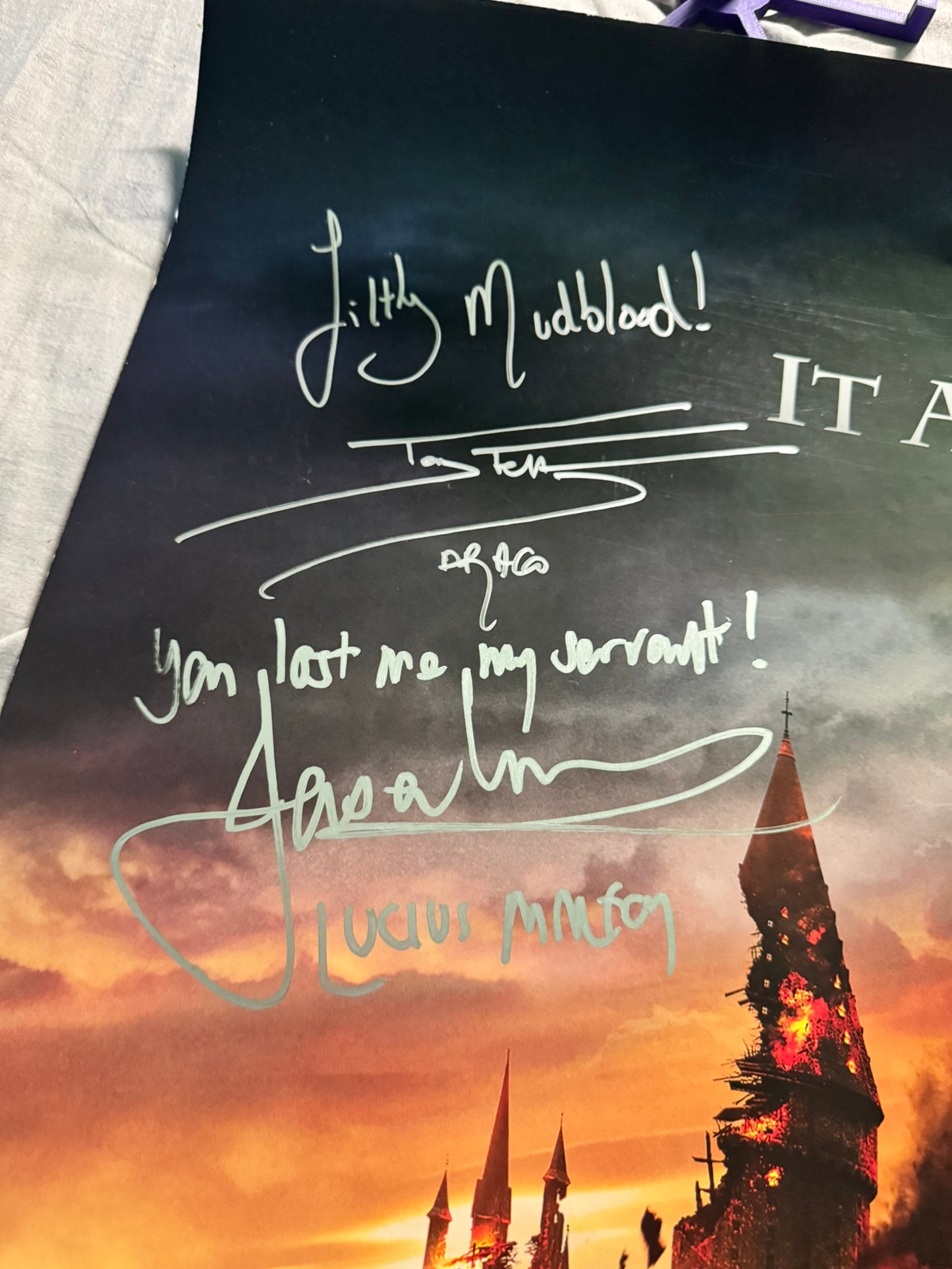 Harry Potter & the Deathly Hallows: Original Movie Poster 27x40 DS Cast Signed 11X W/COA