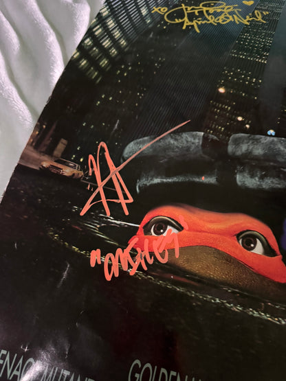 Teenage Mutant Ninja Turtles 1990 movie poster original SS 27x40 Cast Signed X9 W/COA