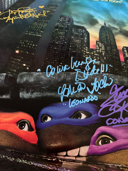Teenage Mutant Ninja Turtles 1990 movie poster original SS 27x40 Cast Signed X9 W/COA