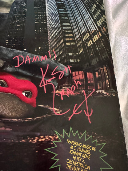 Teenage Mutant Ninja Turtles 1990 movie poster original SS 27x40 Cast Signed X9 W/COA