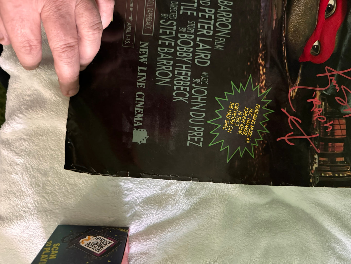 Teenage Mutant Ninja Turtles 1990 movie poster original SS 27x40 Cast Signed X9 W/COA