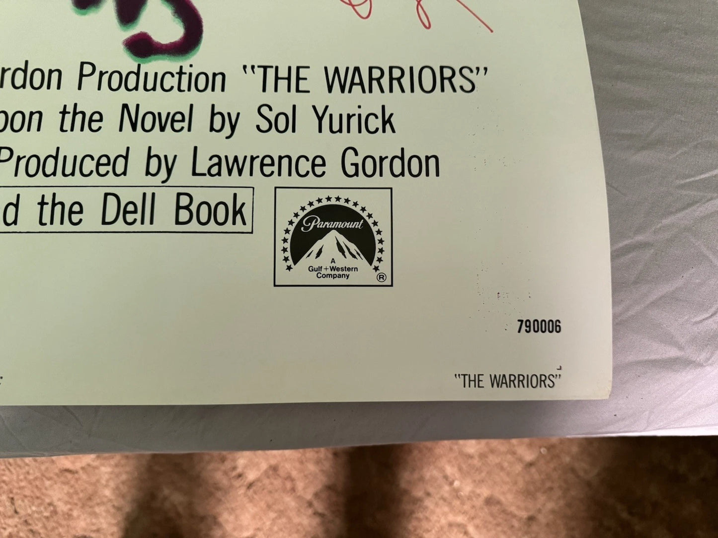 The Warriors 1979 Original Movie Poster 27x41 Cast Signed X9