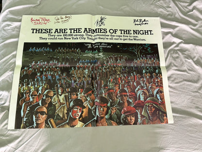 The Warriors 1979 Original Movie Poster 27x41 Cast Signed X9