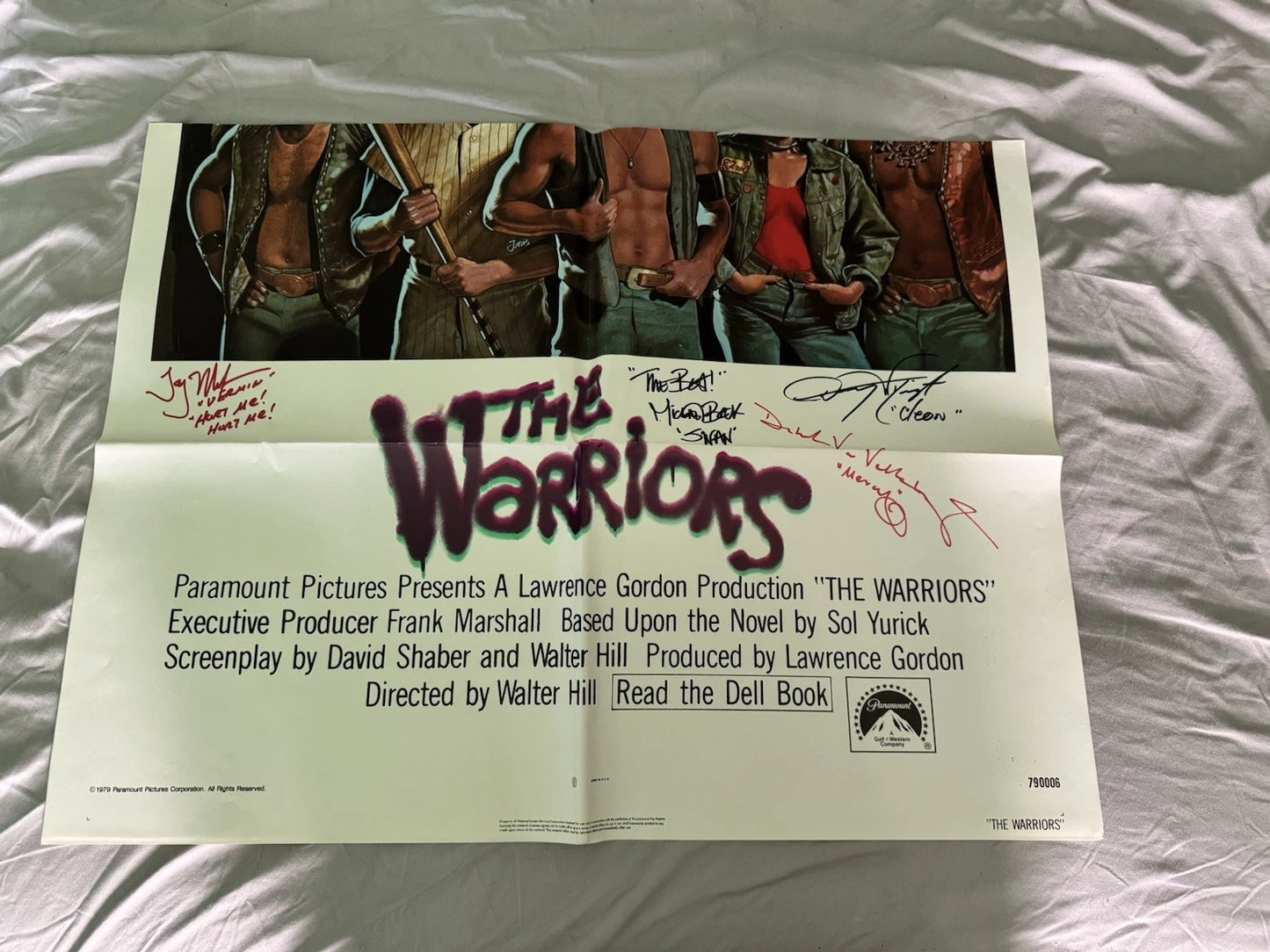 The Warriors 1979 Original Movie Poster 27x41 Cast Signed X9