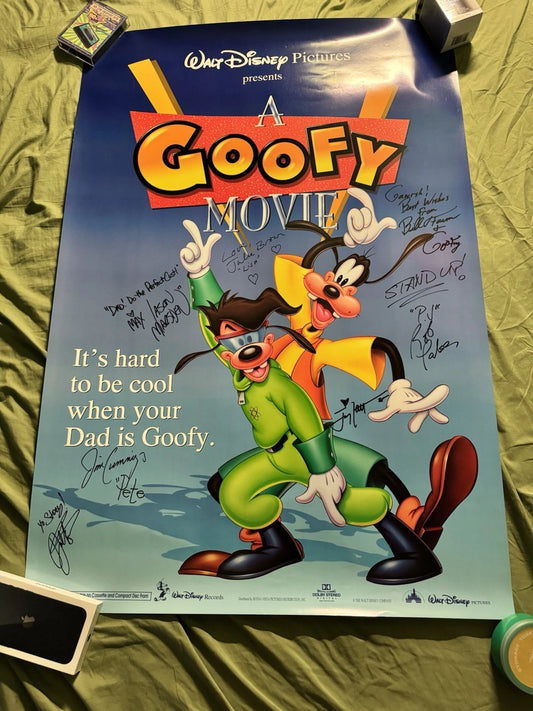 A Goofy Movie 1995 - Movie Poster 27x40 Original Cast Signed X8 Jim Cummings, Jason Marston - with COA