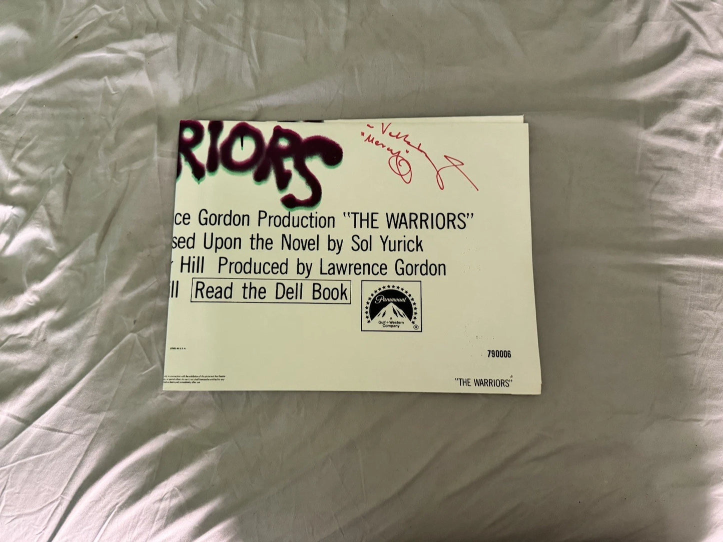 The Warriors 1979 Original Movie Poster 27x41 Cast Signed X9