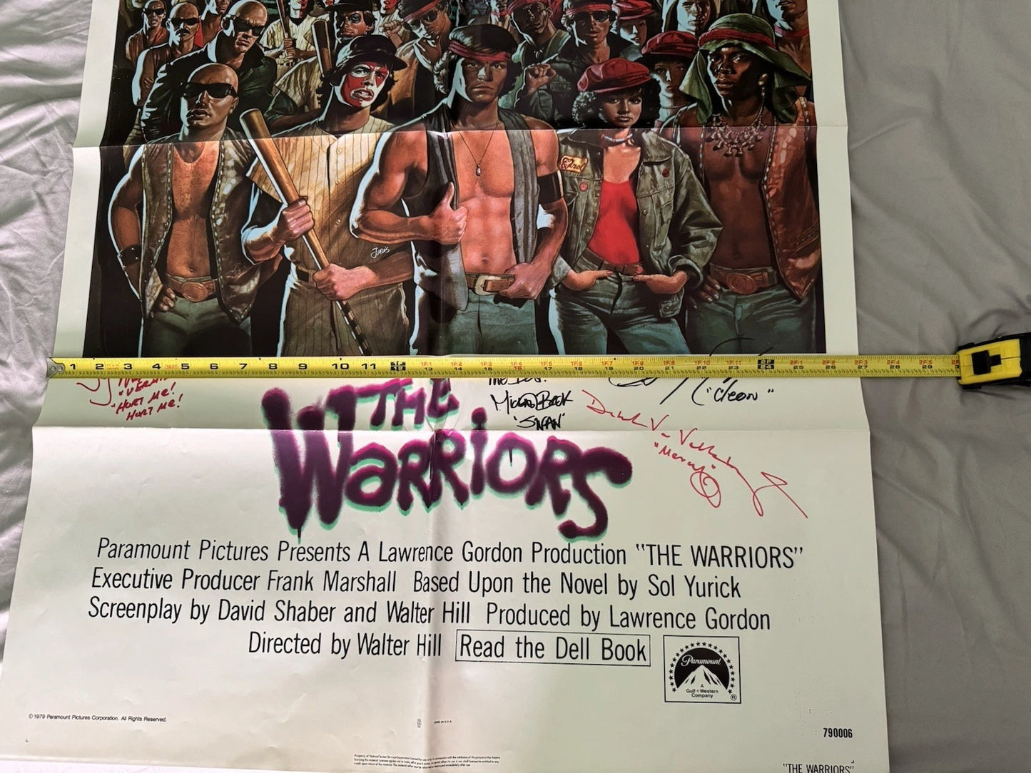 The Warriors 1979 Original Movie Poster 27x41 Cast Signed X9