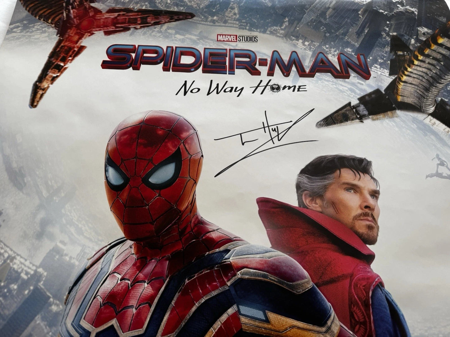 Cast Signed Spider-Man: No Way Home Movie Poster 27x40 Holland, Cox, Tomei W/COA