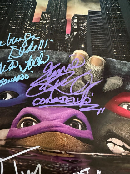 Teenage Mutant Ninja Turtles 1990 movie poster original SS 27x40 Cast Signed X9 W/COA