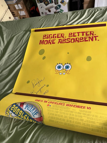 The SpongeBob SquarePants Movie Poster 2004 27x40 Signed Kenny/Bumpass W/COA