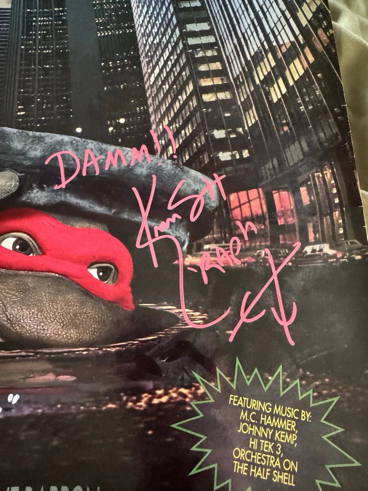Teenage Mutant Ninja Turtles 1990 movie poster original SS 27x40 Cast Signed X9 W/COA