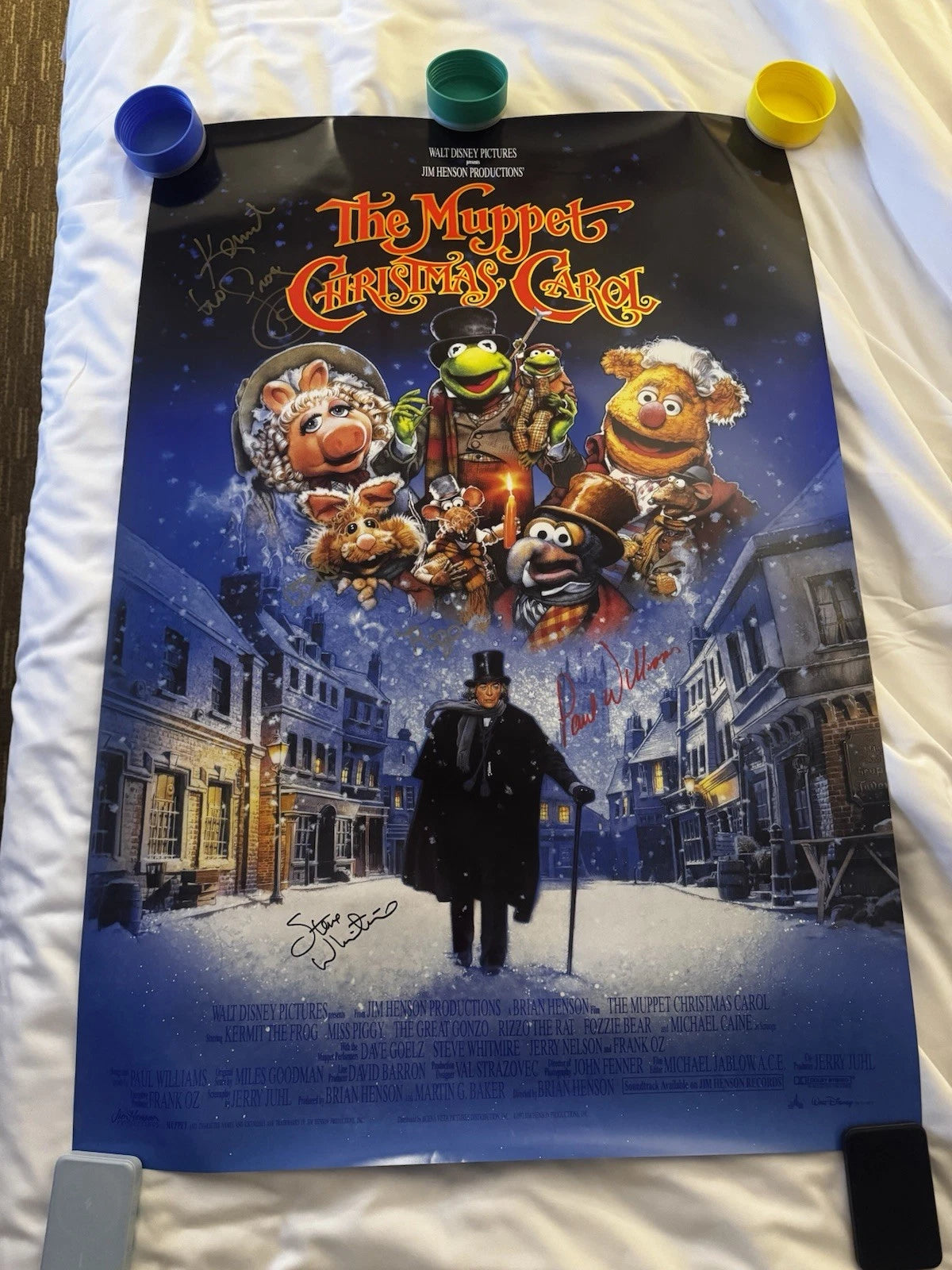 The Muppet Christmas Carol 1992 Original 27x40 Movie Poster Signed Whitmire, Williams W/COA