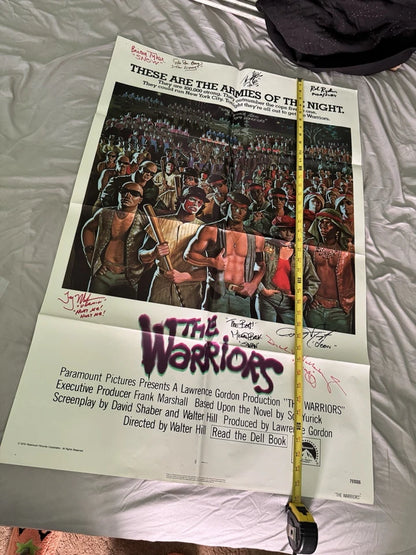 The Warriors 1979 Original Movie Poster 27x41 Cast Signed X9