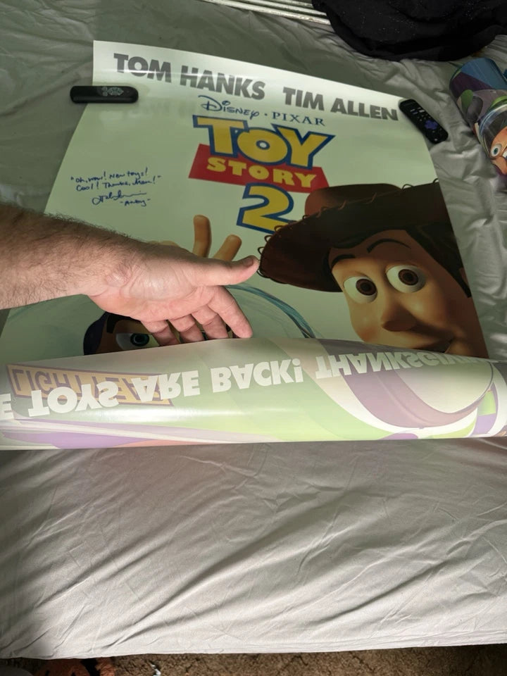 Toy Story 2 1999 Movie Poster 27x40 Original DS Signed by John Morris - Andy!!!