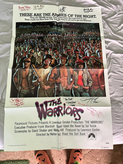 The Warriors 1979 Original Movie Poster 27x41 Cast Signed X9